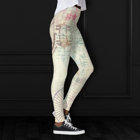 Viktorianisch Steampunk | Aquarellgrunge Pastell Leggings