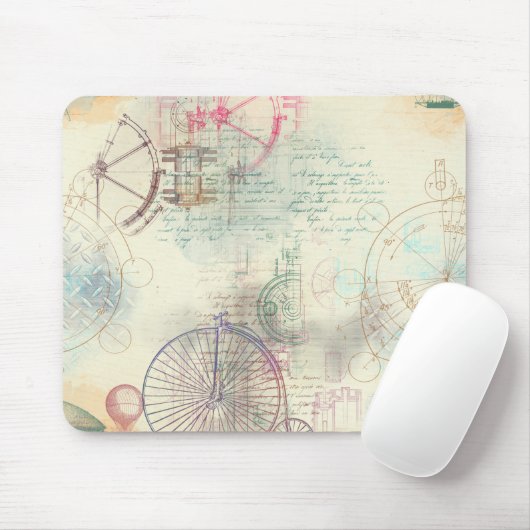 Viktorianisch Steampunk | Aquarellgrunge Pastell Mousepad (Mit Mouse)