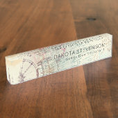 Viktorianisch Steampunk | Aquarellgrunge Pastell Namensplakette (Seite)