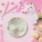 Viktorianisch Steampunk | Aquarellgrunge Pastell Pappteller (Party)