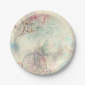 Viktorianisch Steampunk | Aquarellgrunge Pastell Pappteller (Vorderseite)