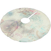 Viktorianisch Steampunk | Aquarellgrunge Pastell Polyester Weihnachtsbaumdecke (Schrägansicht)