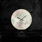 Viktorianisch Steampunk | Aquarellgrunge Pastell Runde Wanduhr