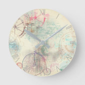 Viktorianisch Steampunk | Aquarellgrunge Pastell Runde Wanduhr (Vorderseite)