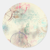 Viktorianisch Steampunk | Aquarellgrunge Pastell Runder Aufkleber (Vorderseite)