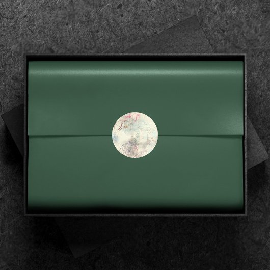 Viktorianisch Steampunk | Aquarellgrunge Pastell Runder Aufkleber