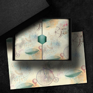 Viktorianisch Steampunk   Aquarellgrunge Pastell Seidenpapier