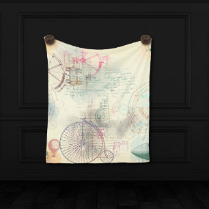 Viktorianisch Steampunk   Aquarellgrunge Pastell Wandteppich