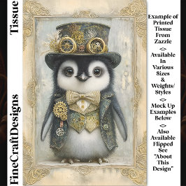 Viktorianisch Steampunk Baby Penguin DL3L Decoupag Seidenpapier