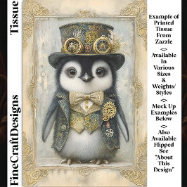 Viktorianisch Steampunk Baby Penguin DL3R Decoupag Seidenpapier