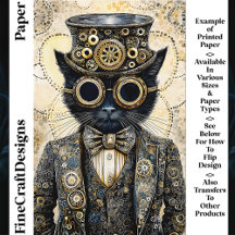 Viktorianisch Steampunk Black Cat AB6 Scrapbook Pa