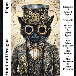 Viktorianisch Steampunk Black Cat AB6 Scrapbook Pa