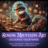 Viktorianisch Steampunk Chipmunk Inventar Decoupag Seidenpapier