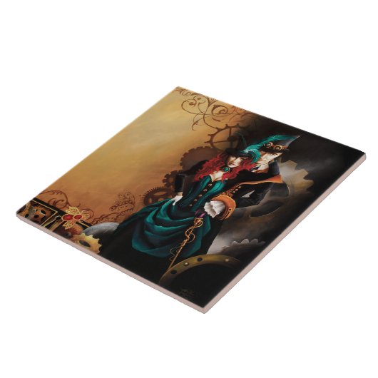 Viktorianisch Steampunk Couple Fliese (Seite)