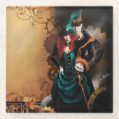 Viktorianisch Steampunk Couple Glasuntersetzer (Vorderseite)