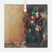 Viktorianisch Steampunk Couple Ornament Aus Glas (Vorderseite)