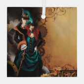 Viktorianisch Steampunk Couple Ornament Aus Glas (Rückseite)
