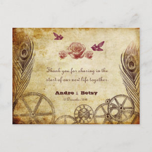 Viktorianisch Steampunk Danke Postcard Postkarte
