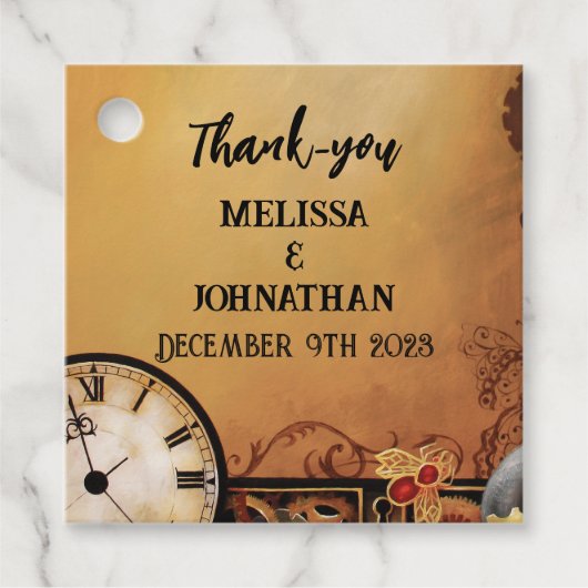 Viktorianisch Steampunk Elegance Wedding Geschenkanhänger (Vorderseite)