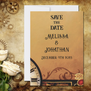 Viktorianisch Steampunk Elegance Wedding Save The Date