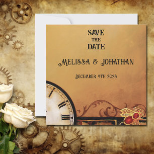 Viktorianisch Steampunk Elegance Wedding Save The Date