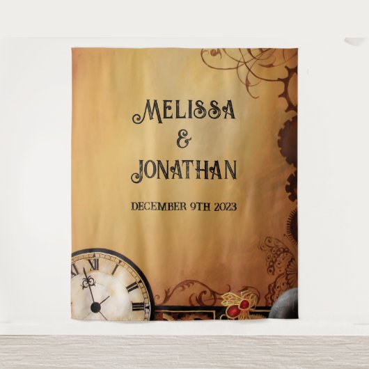 Viktorianisch Steampunk Elegance Wedding Wandteppich (Vorderseite)