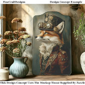 Viktorianisch Steampunk Fox Portrait CJ7 Decoupage Seidenpapier