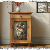 Viktorianisch Steampunk Fox Portrait CJ7 Decoupage Seidenpapier
