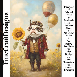 Viktorianisch Steampunk French Bulldog AS8 Decoupa Seidenpapier