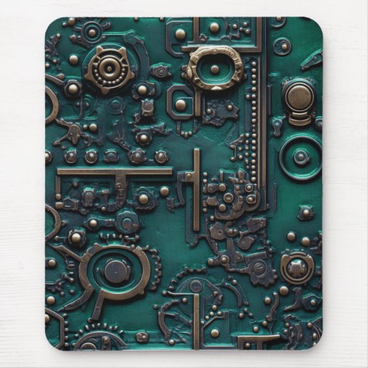 Viktorianisch Steampunk Gear Emerald Green Mousepad (Vorne)