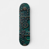 Viktorianisch Steampunk Gear Emerald Green Skateboard (Vorne)
