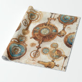 Viktorianisch Steampunk Geschenkpapier (Ungerollt)
