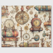 Viktorianisch Steampunk Geschenkpapier (Flach)