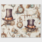 Viktorianisch Steampunk Geschenkpapier (Flach)