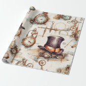 Viktorianisch Steampunk Geschenkpapier (Ungerollt)