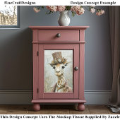 Viktorianisch Steampunk Giraffe, Top Hat CA5 Decou Seidenpapier