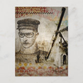 Viktorianisch Steampunk Inventor Scientist Telesco Einladungspostkarte (Vorderseite)