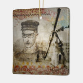 Viktorianisch Steampunk Inventor Scientist Telesco Keramikornament (Links)