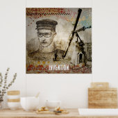 Viktorianisch Steampunk Inventor Scientist Telesco Poster (Küche)