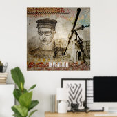 Viktorianisch Steampunk Inventor Scientist Telesco Poster (Heimbüro)