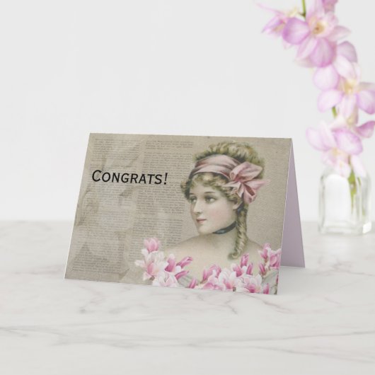 Viktorianisch Steampunk Lady Newspapier Karte (Orchidee)