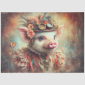 Viktorianisch Steampunk Lady Pig Decoupage Seidenpapier (Vorderseite)