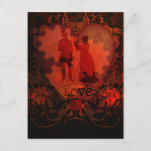 VIKTORIANISCH STEAMPUNK LIEBE COUPLE POSTKARTE
