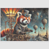 Viktorianisch Steampunk Red Panda Dreams Decoupage Seidenpapier (Vorderseite)