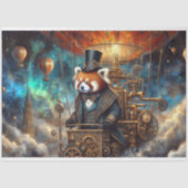Viktorianisch Steampunk Red Panda Flight Decoupage Seidenpapier (Vorderseite)