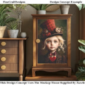 Viktorianisch Steampunk Ringmaster Girl CN2 Decoup Seidenpapier