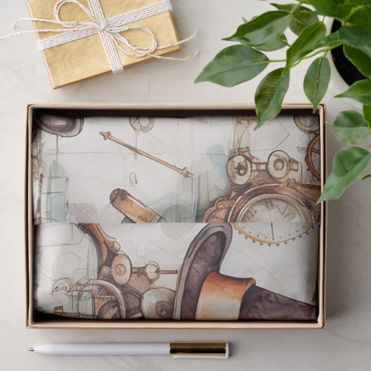 Viktorianisch Steampunk Seidenpapier (Geschenk)