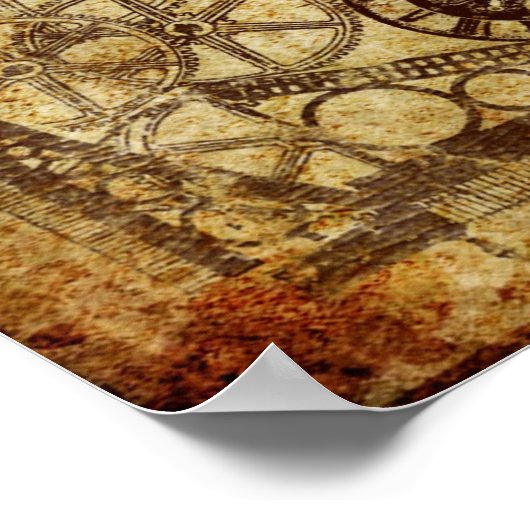 Viktorianisch Steampunk Wedding: "This way" Zeiche Poster (Ecke)