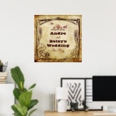 Viktorianisch Steampunk Wedding: "This way" Zeiche Poster (Heimbüro)