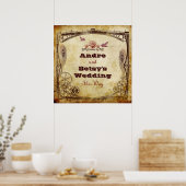 Viktorianisch Steampunk Wedding: "This way" Zeiche Poster (Küche)